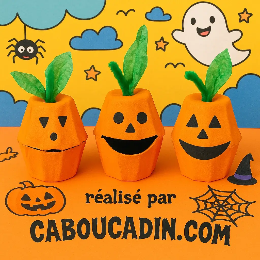 citrouille halloween avec boite a oeuf 3