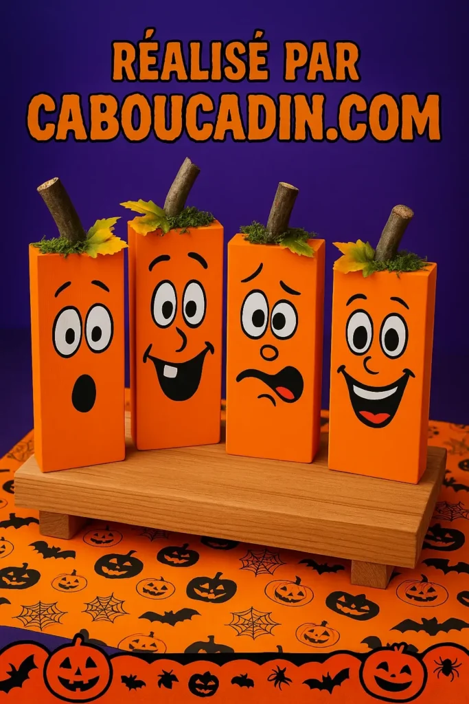 citrouilles halloween avec boites en bois 2