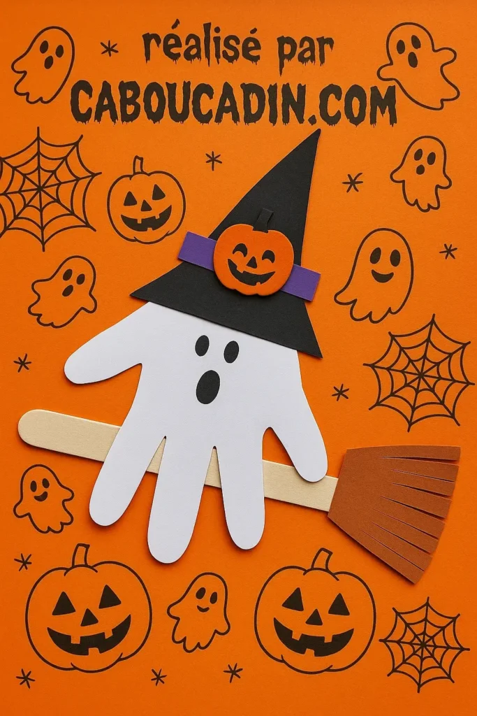 Bricolage Halloween maternelle : fabrique un fantôme rigolo avec ton empreinte de main Bricolage Halloween maternelle : fabrique un fantôme rigolo avec ton empreinte de main