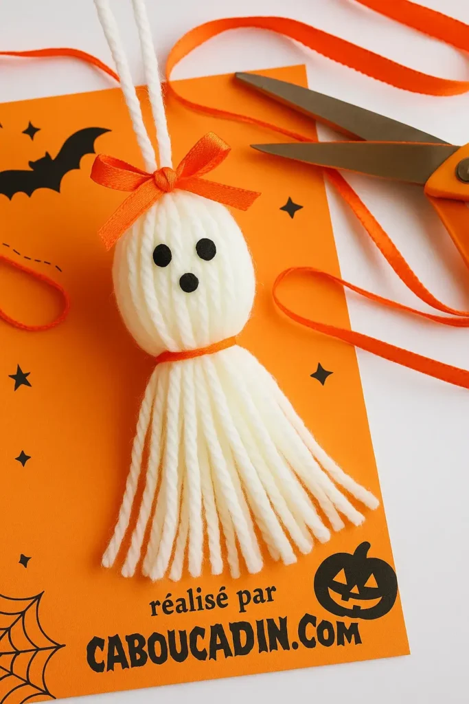 fantome halloween avec de la laine 2