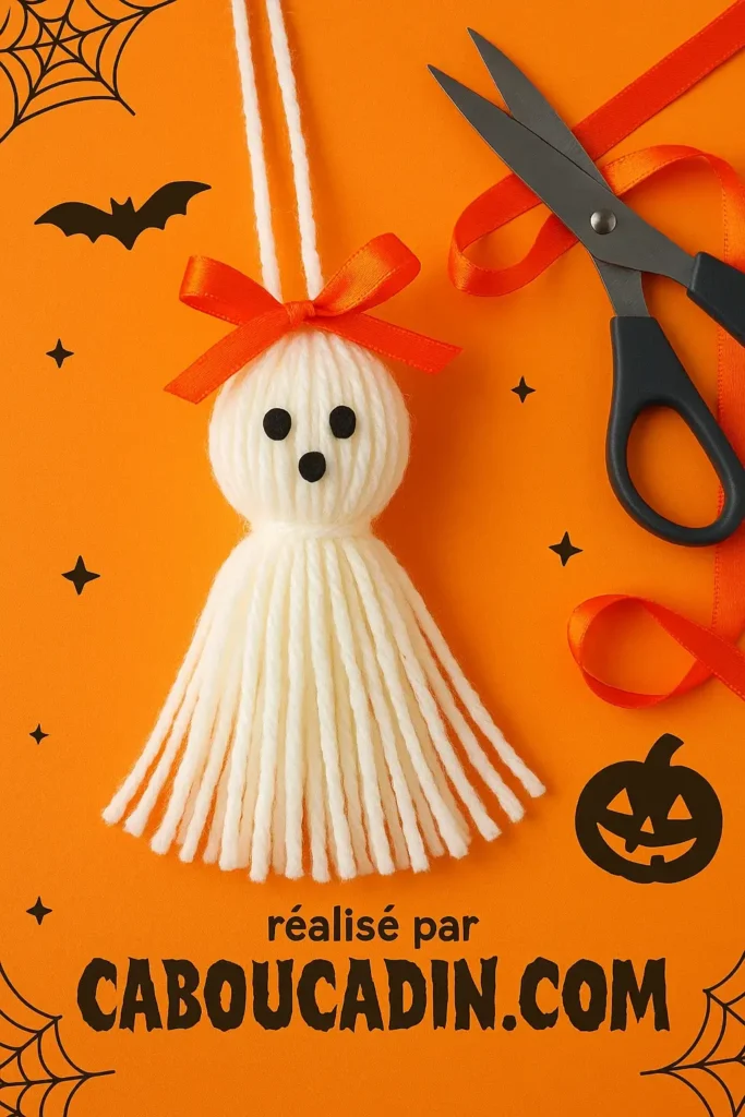 Bricolage Halloween maternelle : fabriquer un fantôme en laine facile et rapide