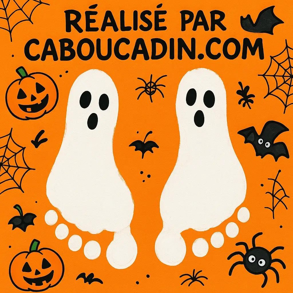 fantome halloween avec empreintes de pieds 1
