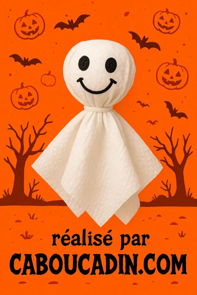 FantĂŽme dâHalloween en tissu ou serviette en papier : un bricolage maternelle facile FantĂŽme dâHalloween en tissu ou serviette en papier : un bricolage maternelle facile
