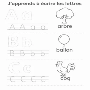 Fiches maternelles Alphabet : apprendre à écrire les lettres