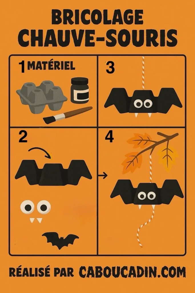 illustration tuto chauve souris halloween avec boite oeufs en carton 3