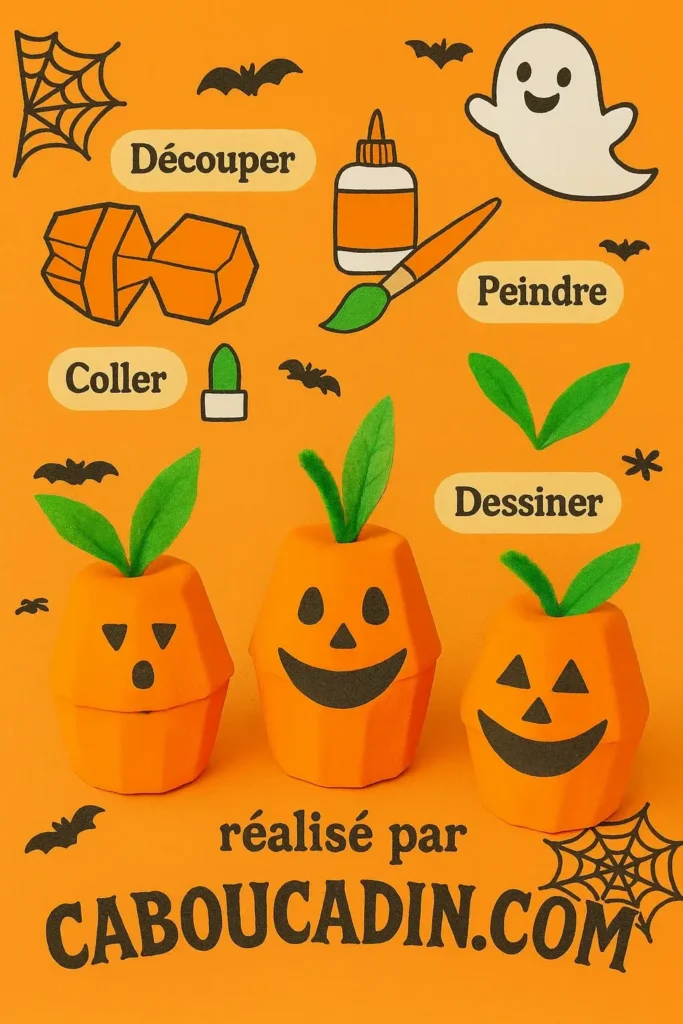 illustration tuto citrouille halloween avec boite a oeuf 1