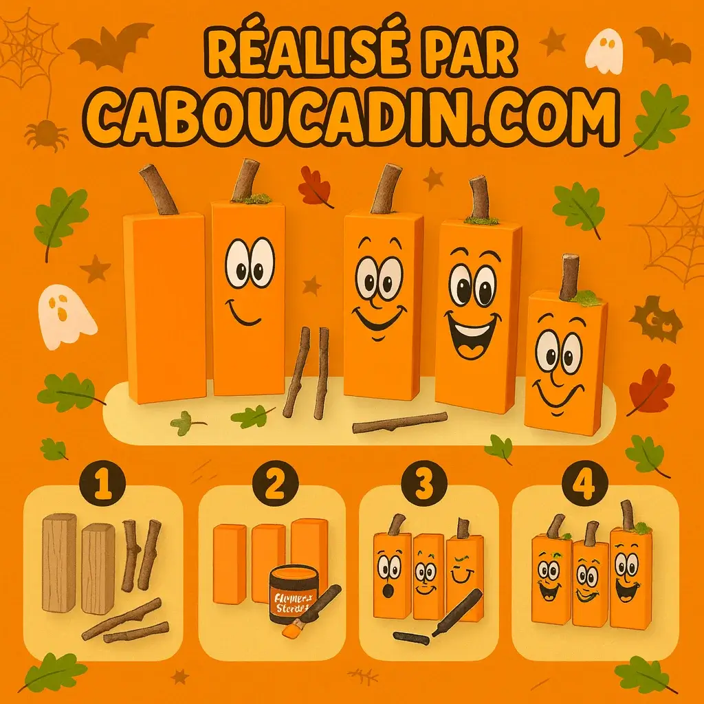 illustration tuto citrouilles halloween avec boites en bois