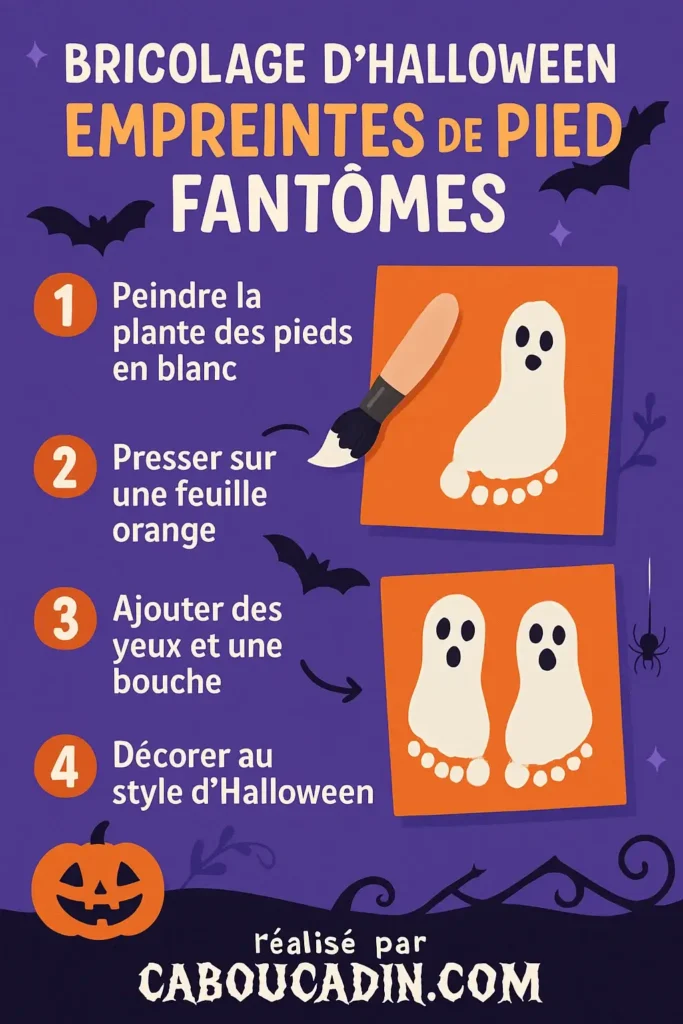 illustration tuto halloween avec empreintes de pieds 3