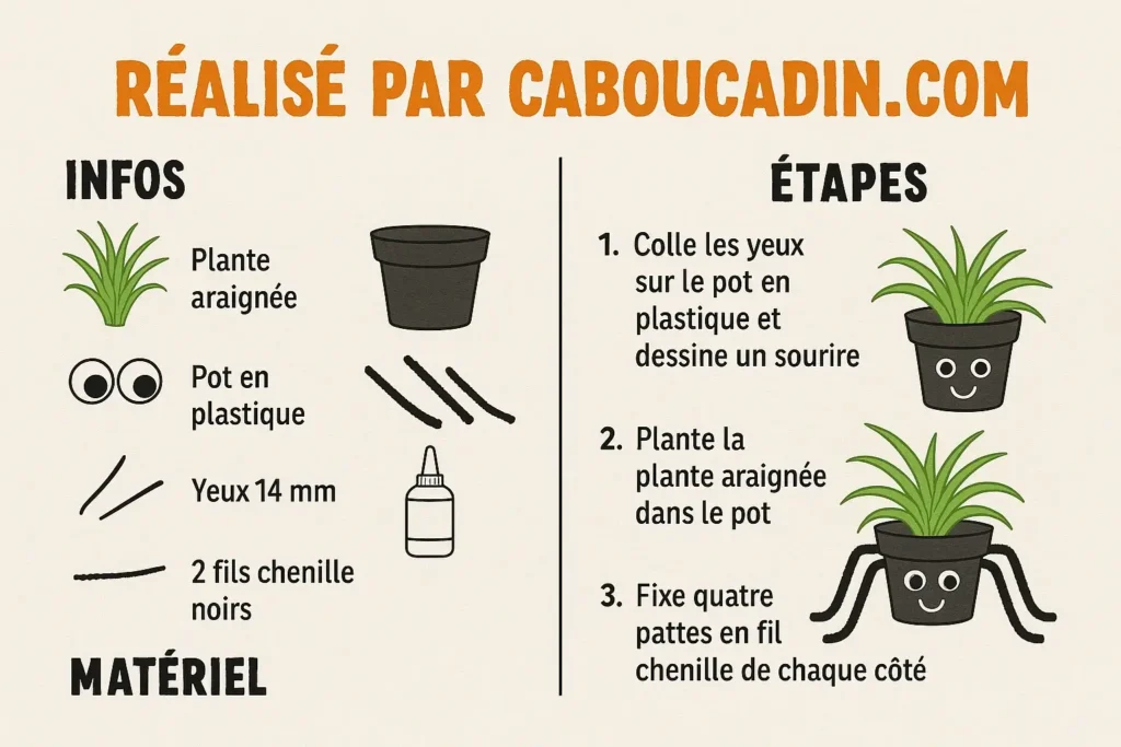 illustration tuto pot fleur araignee halloween 1