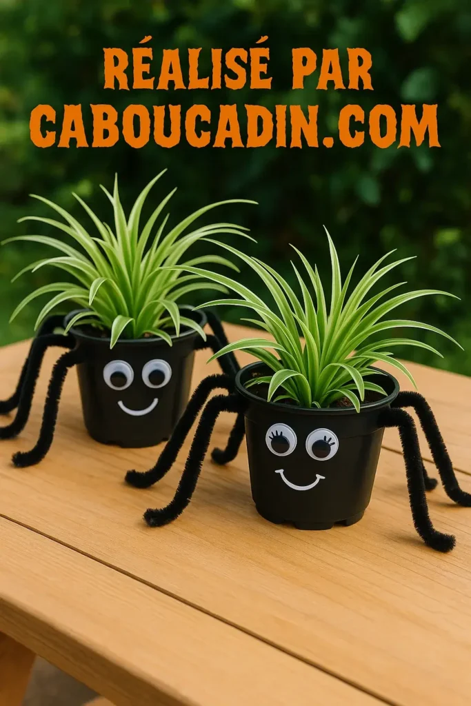 pot fleur araignee halloween 2