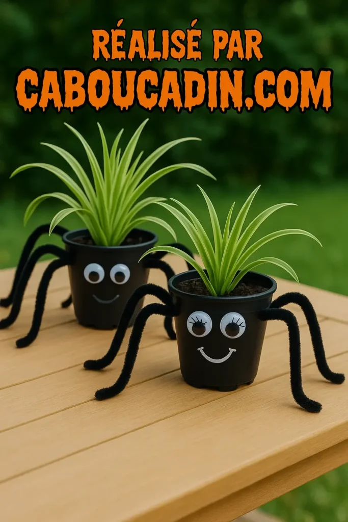 pot fleur araignee halloween 3