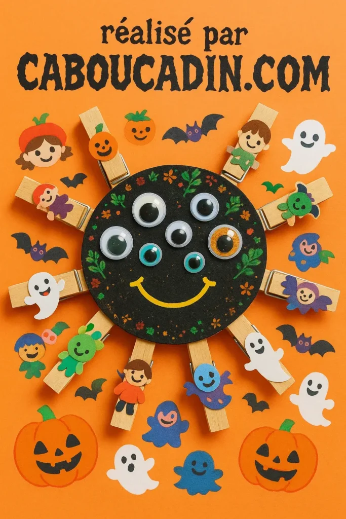 araignee halloween epingles a linge 3