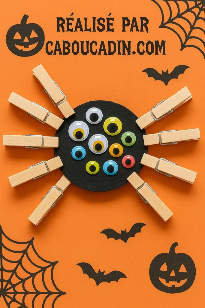 araignee halloween epingles a linge 4