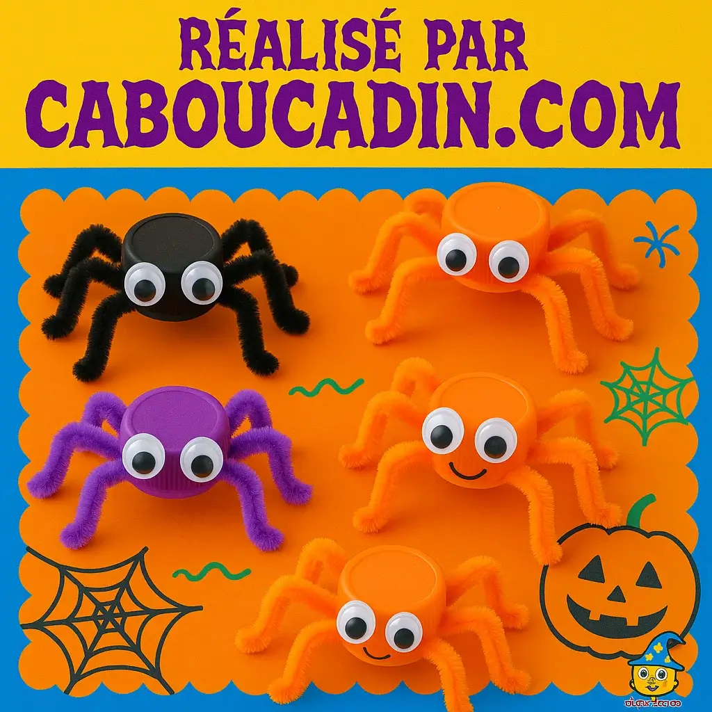 araignee hallowen avec bouchon en plastique 1