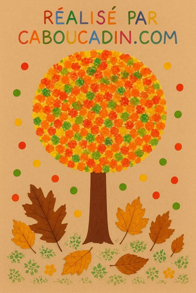 arbre automnavec empreintes eponges et peinture 6