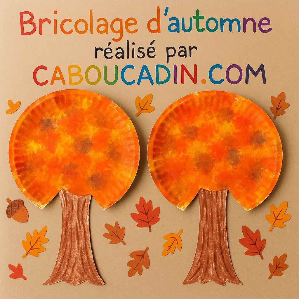 arbre automne avec demi assiette en carton 2