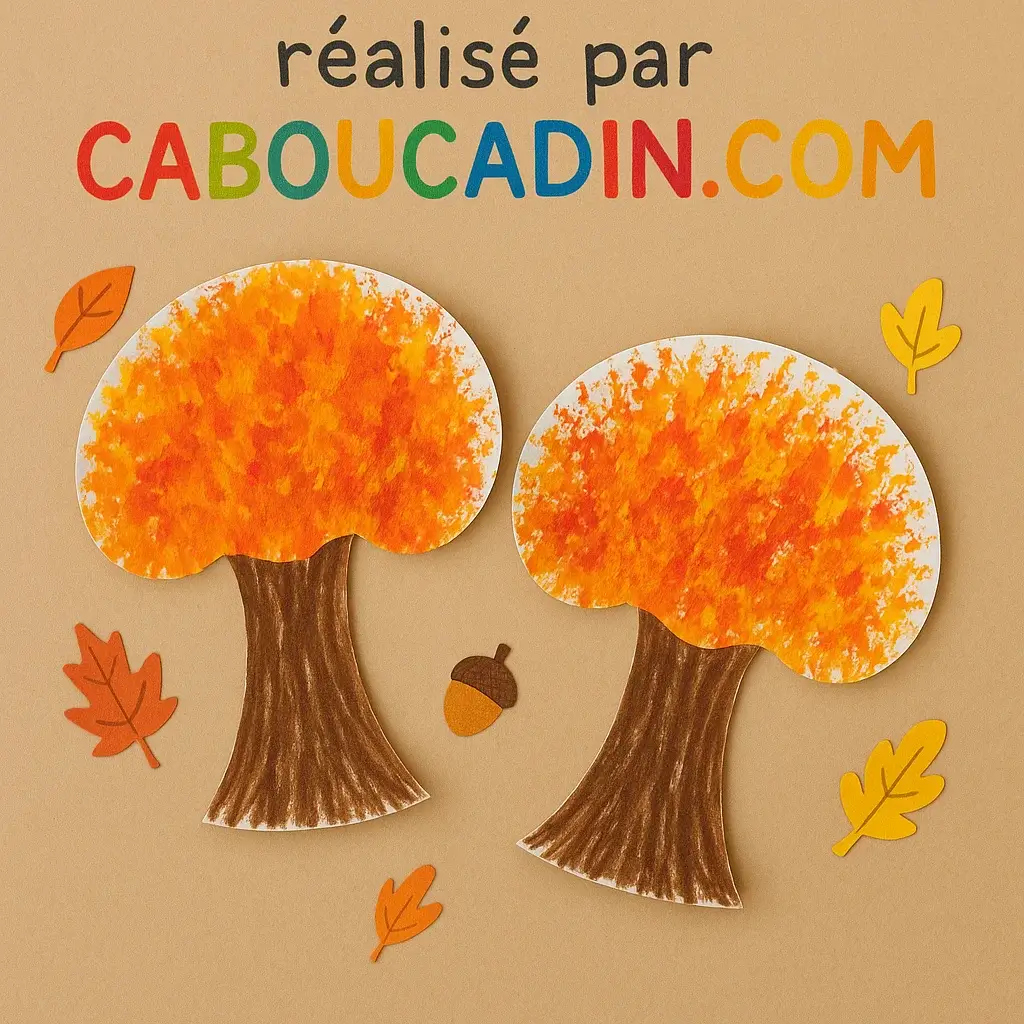 arbre automne avec demi assiette en carton 3