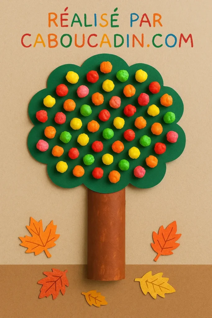 arbre automne avec playmais ou boules de couleur 1
