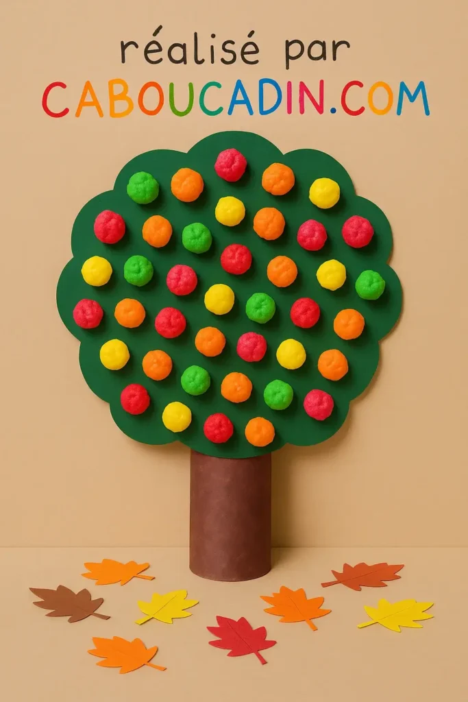 arbre automne avec playmais ou boules de couleur 2