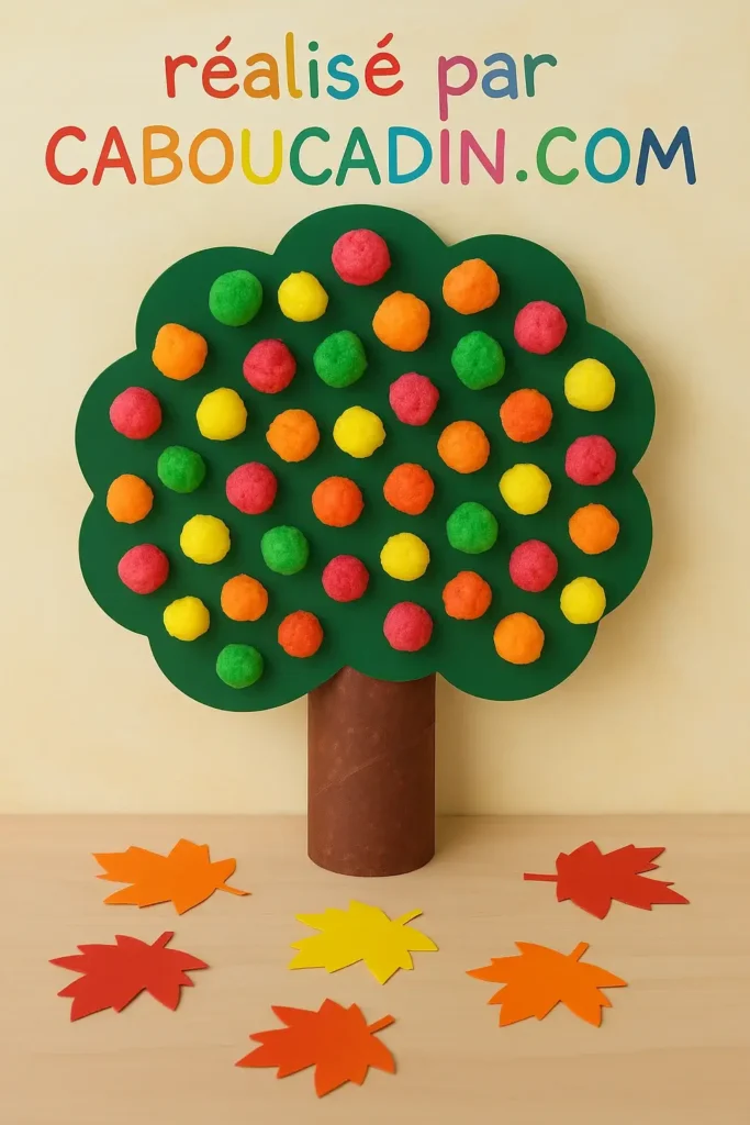 arbre automne avec playmais ou boules de couleur 3