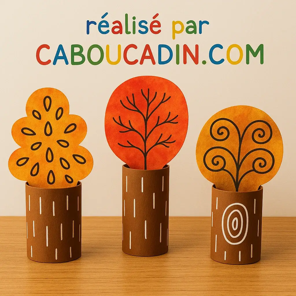 Activité d’automne pour enfants : créer des arbres colorés avec des rouleaux de carton arbres automne avec rouleaux en carton 2