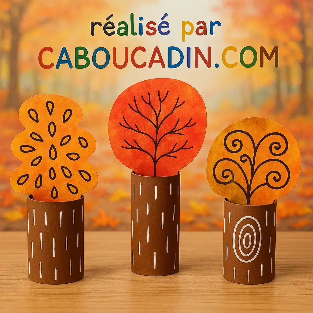 Activité d’automne pour enfants : créer des arbres colorés avec des rouleaux de carton arbres automne avec rouleaux en carton 3