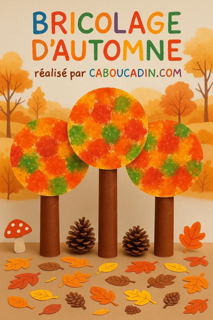 Bricolage d’automne maternelle : fabriquer de jolis arbres colorés en papier et rouleaux en carton