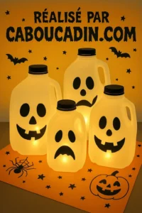 Bricolage Halloween enfant : fabrique facilement un fantôme lumineux avec une bouteille en plastique bidons-plastique-fantomes-halloween-eclaire-avec-led-1