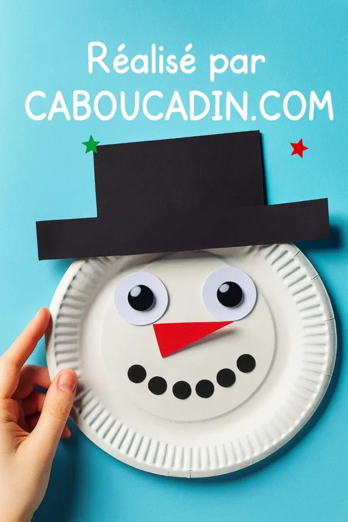 bonhomme de neige avec assiette carton 1