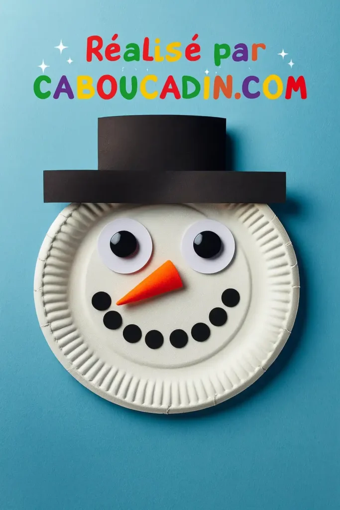 bonhomme de neige avec assiette carton 2
