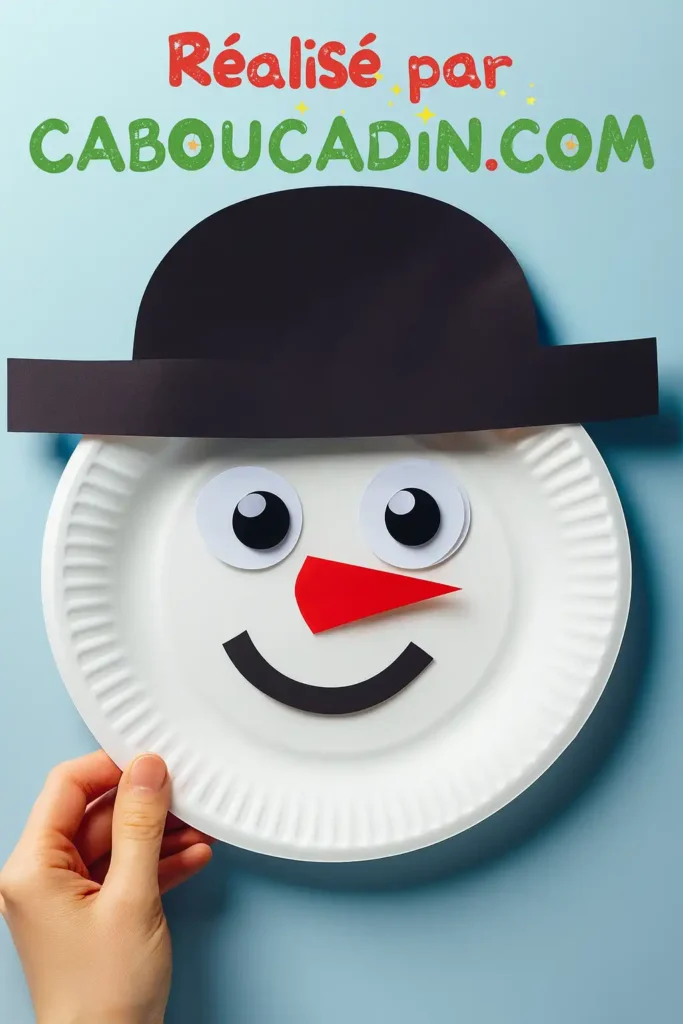 bonhomme de neige avec assiette carton 3