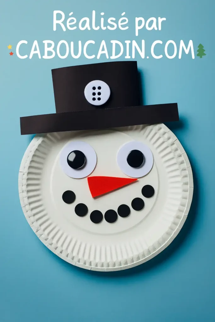 bonhomme de neige avec assiette carton 5