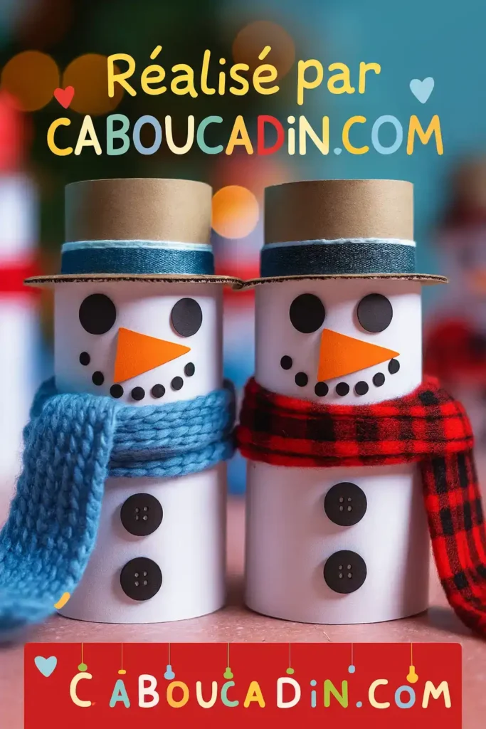 Bricolage hiver : fabriquer un bonhomme de neige avec un rouleau en carton (DIY facile enfants)