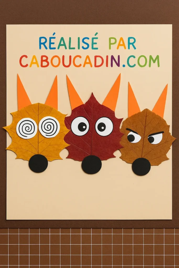 Bricolage automne maternelle : fabrique des petits loups avec des feuilles mortes