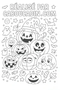 40 coloriages Hallowen pour enfants ! Avec ton modèle colorié pour t’aider coloriage-Halloween-caboucadin-avec-modele-couleur-1
