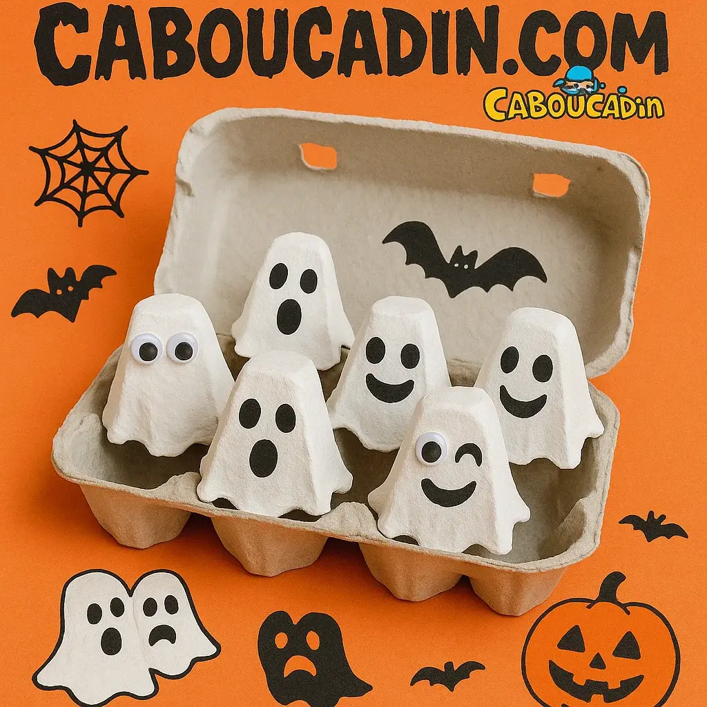 fantomes Hallowen avec boite oeufs carton 2