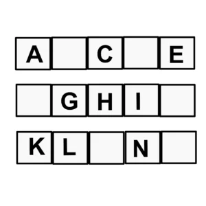 10 fiches pour Apprendre l’alphabet en maternelle : retrouver les lettres manquantes