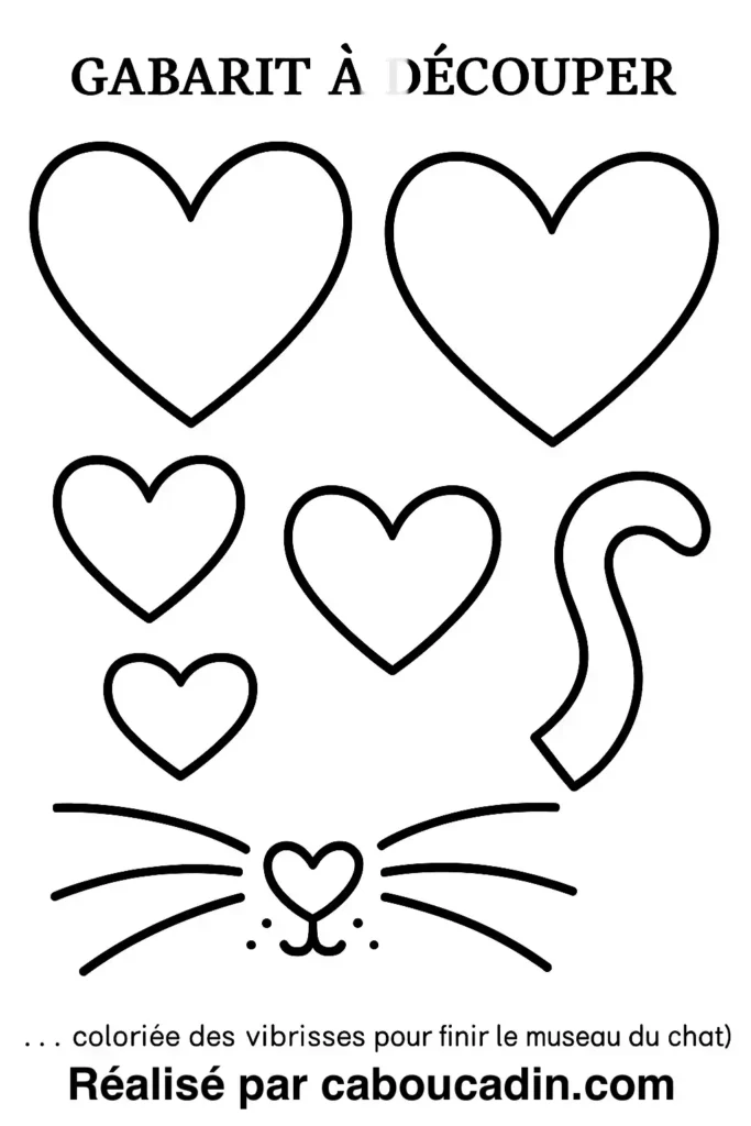 Activité manuelle maternelle : un chat avec papier de couleur gabarit bricolage chat 1