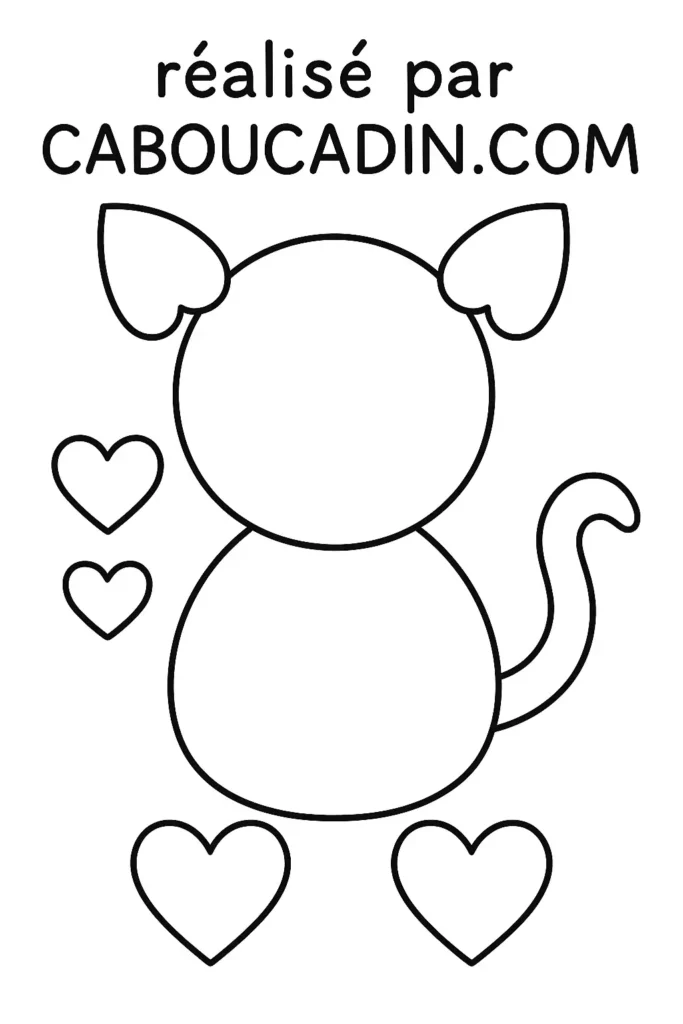 Activité manuelle maternelle : un chat avec papier de couleur gabarit bricolage chat 3