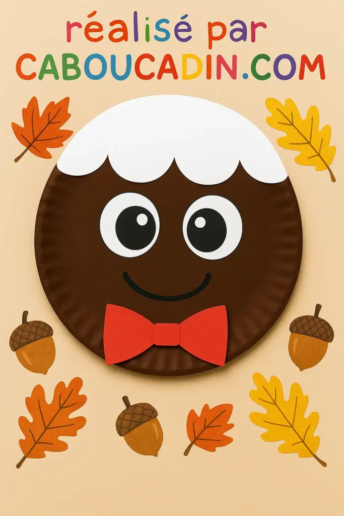 gland de chene avec assiette en carton 1