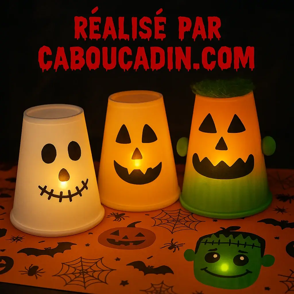 gobelets en plastique halloween avec led 2