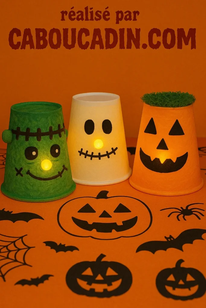 gobelets en plastique halloween avec led 3