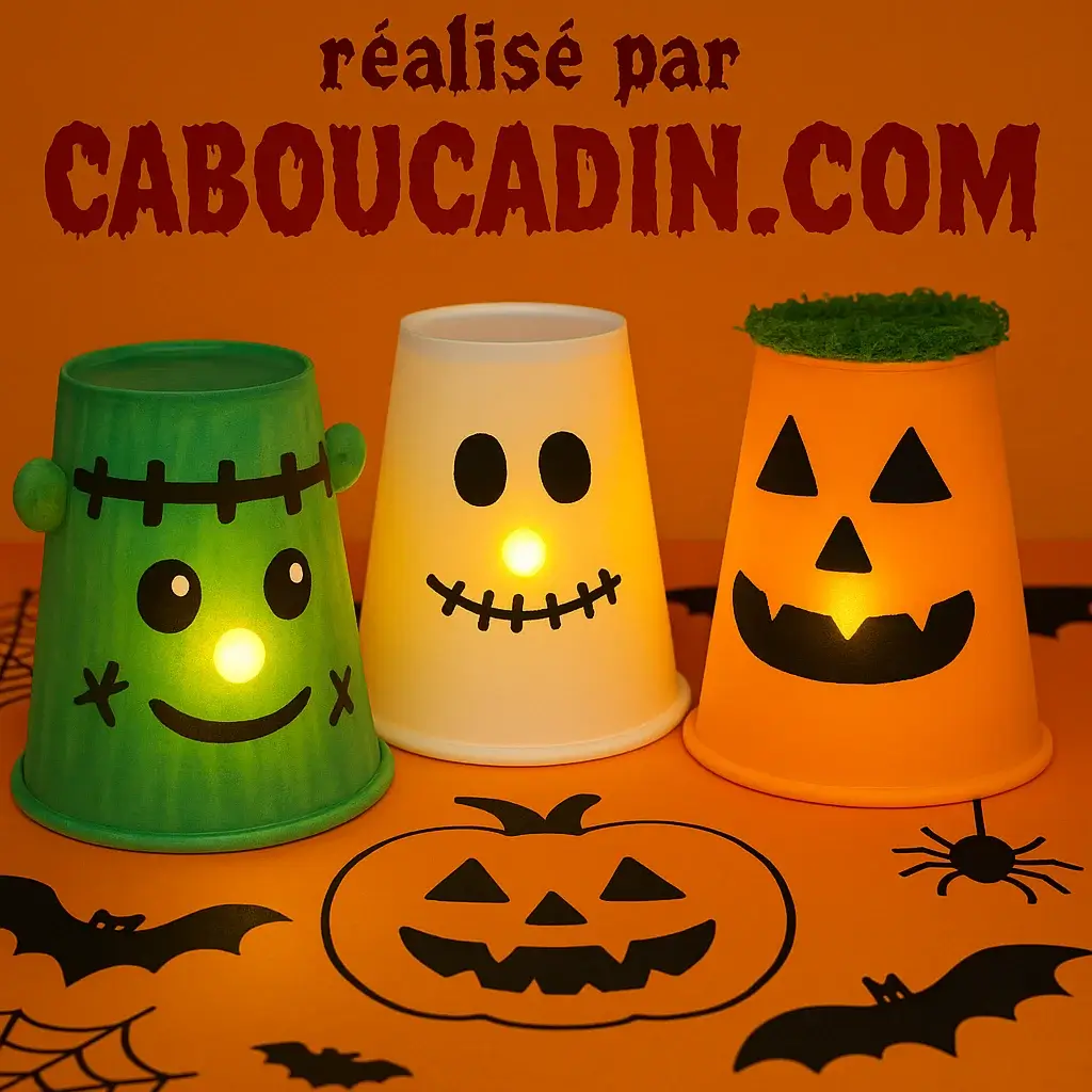 gobelets en plastique halloween avec led 5