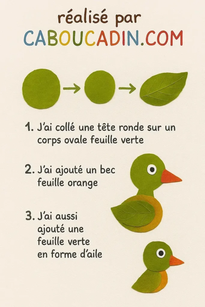 Bricolage automne maternelle : crée de jolis animaux avec des feuilles d’arbres illustration tuto animaux avec feuilles mortes automne 3