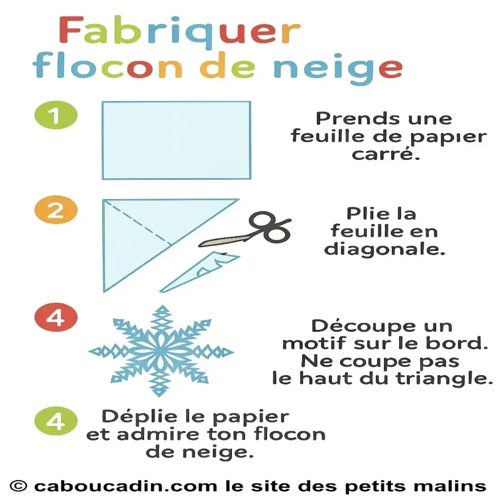 illustration tuto flocon de neige avec feuille de papier 4