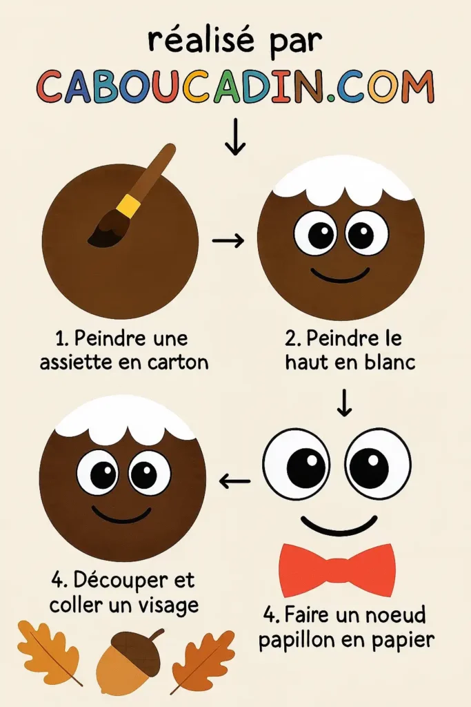 illustration tuto gland de chene avec assiette en carton 2