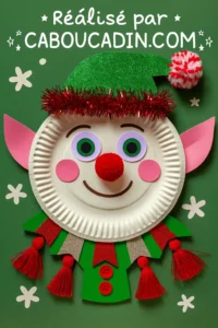 Bricolage de Noël : Fabriquer un lutin en assiette en carton (DIY facile pour enfants) lutin-de-noel-avec-assiette-en-carton
