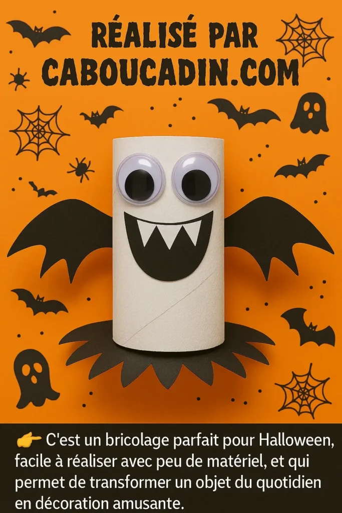 Bricolage Halloween maternelle : fabrique un monstre rigolo avec un rouleau de papier toilette monstre halloween rouleau en carton 2