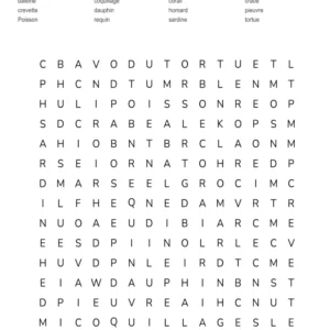 10 grilles de mots mêlés sur les animaux marins 10 grilles de mots mêlés sur les animaux marins