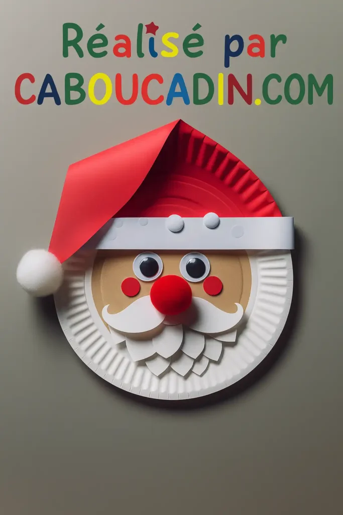 pere noel avec une assiette en carton 1